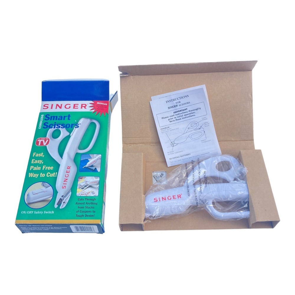 Singer Smart Scissors &Replacement Blades New In Box Battery Operated As Seen TV